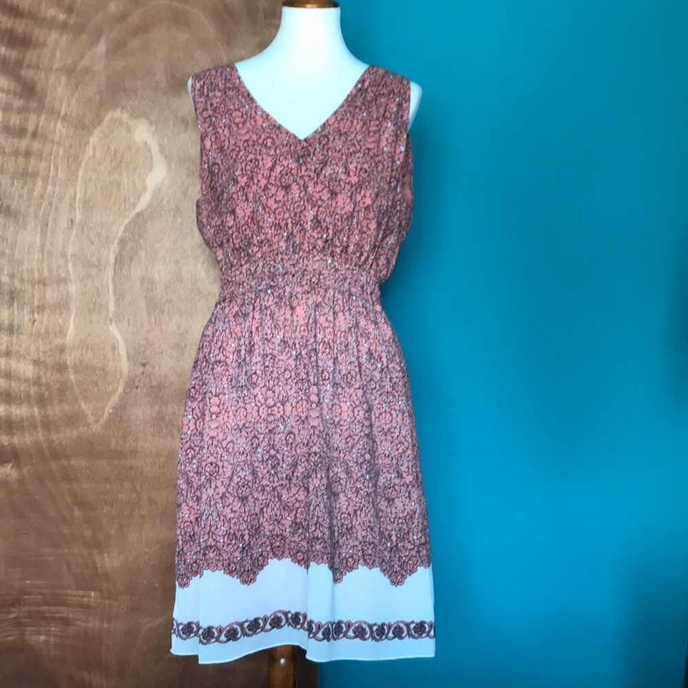 Floral print sleeveless dress